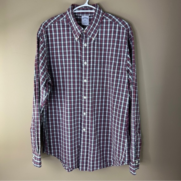 Men's Brooks Brothers Plaid Casual Button up Up Shirt - Picture 2 of 9